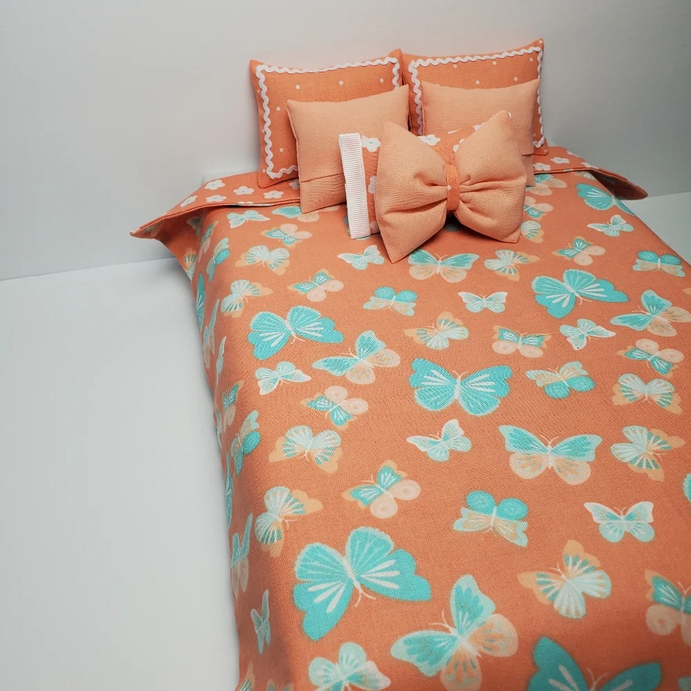 Barbie Floral Peach Bedding Set 1:6 Scale